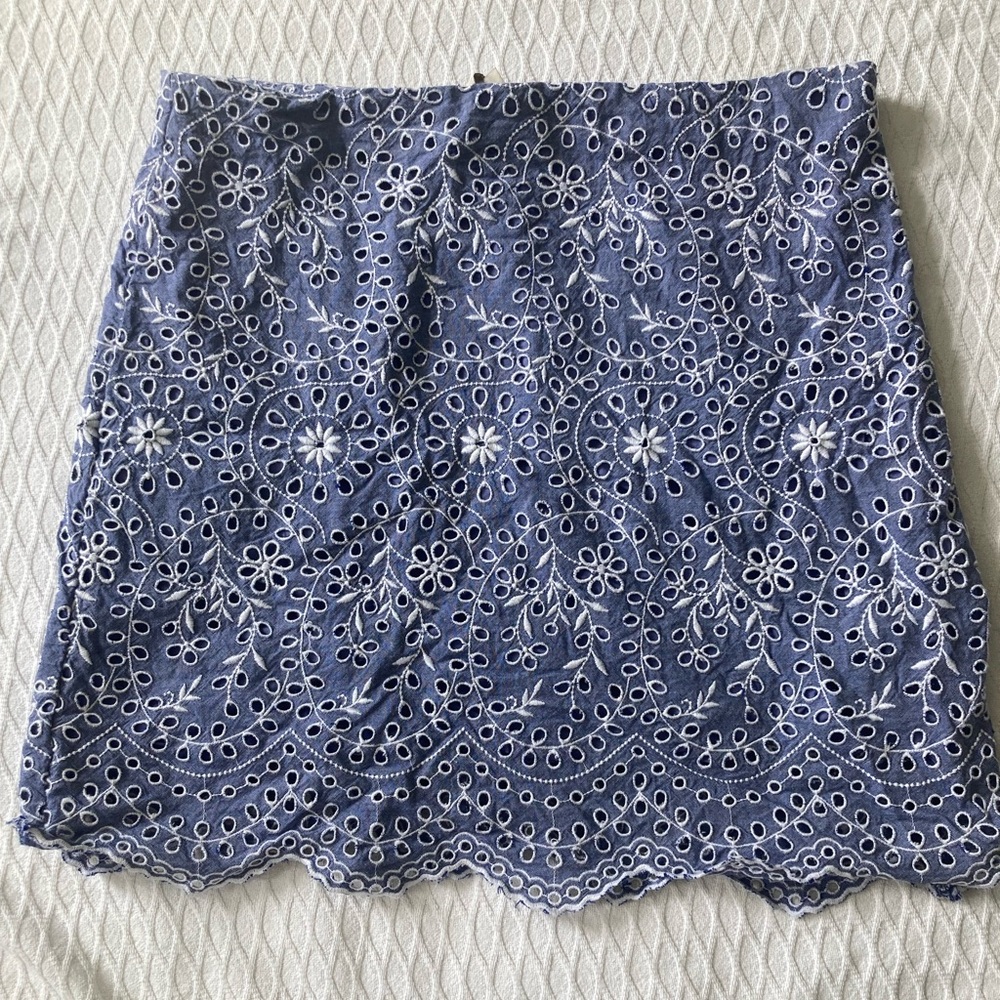 Loft Periwinkle Eyelet Skirt Size 12
